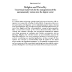 Religion and virtuality: Theoretical framework for the transposition of the sacramentality notion into the digital world